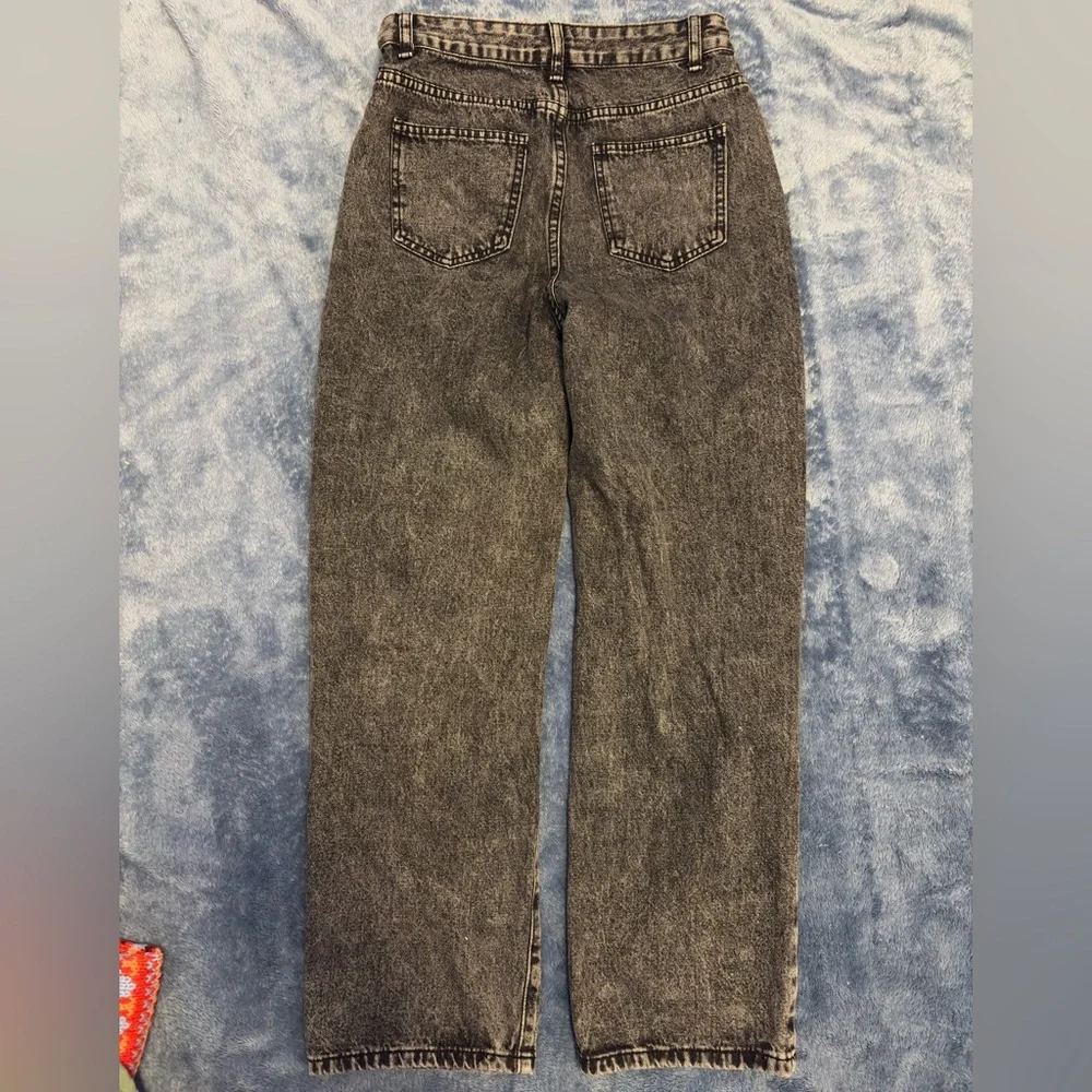 Distressed Stonewash Black Baggy Jeans - Picture 3 of 4